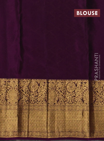 Kanchipuram silk saree pastel purple and purple with allover zari woven buttas and zari woven border