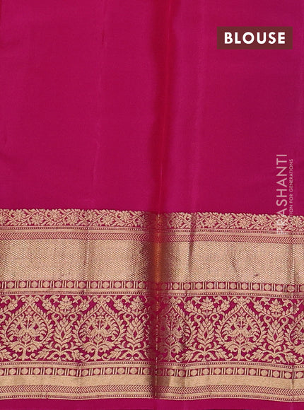 Kanchipuram silk saree purple and pink with zari woven buttas and rich zari woven border