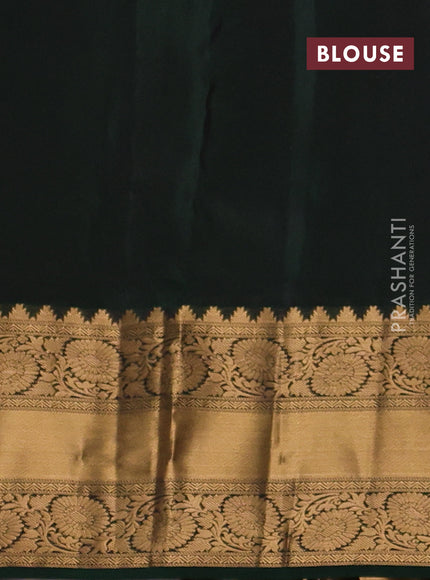 Kanchipuram silk saree wine shade and green with allover zari woven buttas and long rich zari woven border