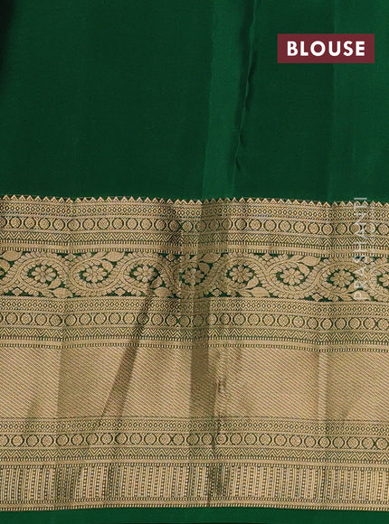 Kanchipuram silk saree deep maroon and green with allover zari woven buttas and long rich zari woven border