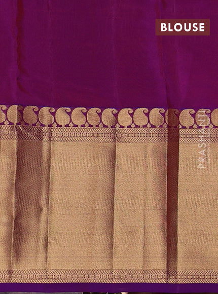 Kanchipuram silk saree pink and purple with allover zari woven 1000 buttas and long rich zari woven border