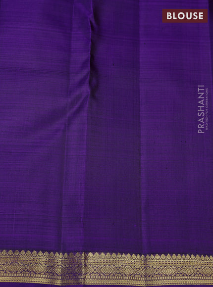 Pure kanchipuram silk saree violet with zari woven buttas and small zari woven border