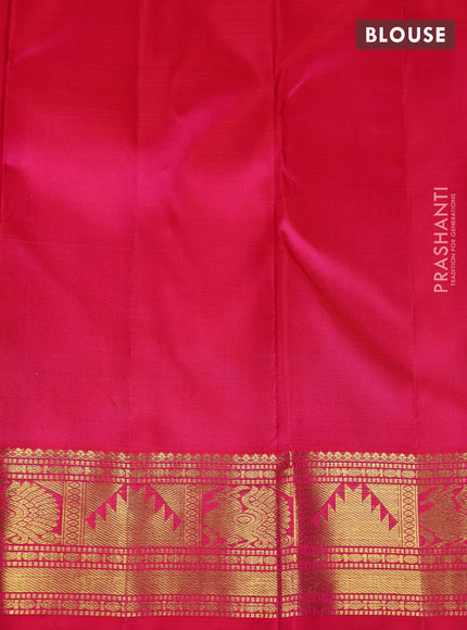Pure kanchipuram silk saree light pink and red with allover zari woven buttas and zari woven border