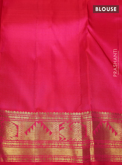 Pure kanchipuram silk saree purple and red with allover zari woven buttas and zari woven border