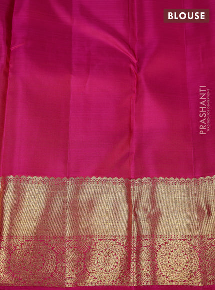 Pure kanchipuram silk saree coffee brown and pink with zari woven buttas and rich zari woven border