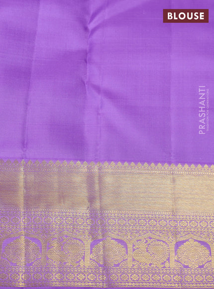 Pure kanchipuram silk saree lavender with allover brocade weaves & zari woven buttas and rich zari woven border