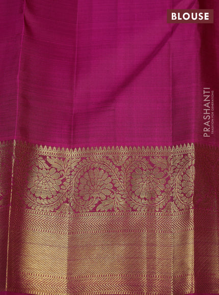Pure kanchipuram silk saree rust shade and pink with zari woven buttas and rich zari woven border