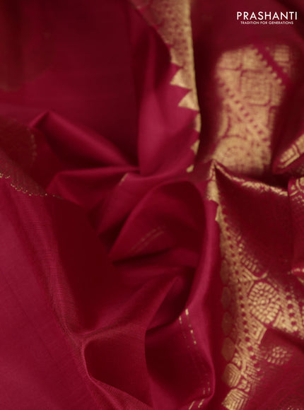 Pure kanchipuram silk saree maroon with zari woven buttas and long zari woven border