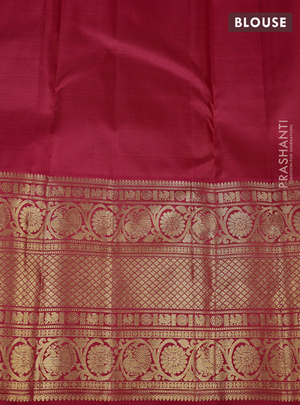 Pure kanchipuram silk saree maroon with zari woven buttas and long zari woven border