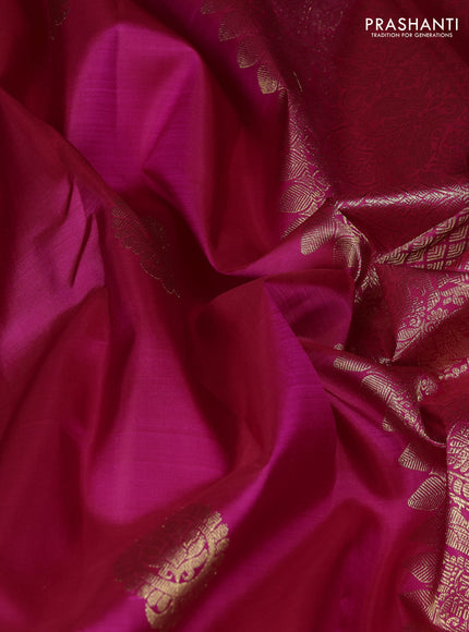 Pure kanchipuram silk saree pink with zari woven buttas and long zari woven border