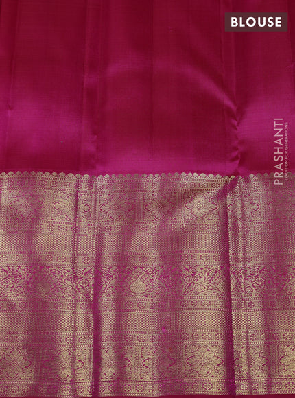 Pure kanchipuram silk saree pink with zari woven buttas and long zari woven border