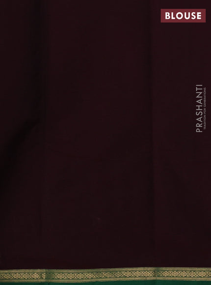 Kanchi cotton saree deep maroon and green with zari woven buttas and zari woven border