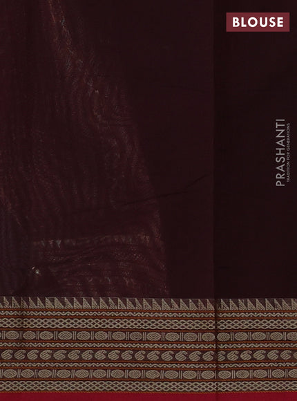 Kanchi cotton saree deep maroon and pink with allover thread weaves and thread woven border
