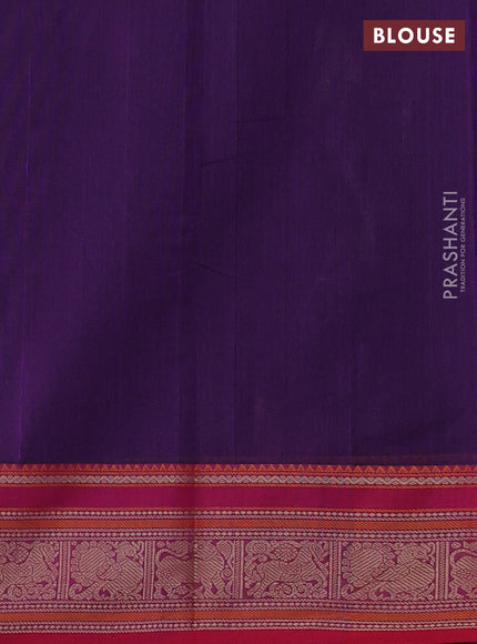 Kanchi cotton saree violet and pink with thread woven buttas and thread woven border