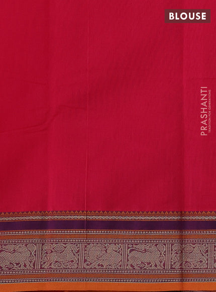 Kanchi cotton saree pink and mustard yellow with thread woven buttas and thread woven border