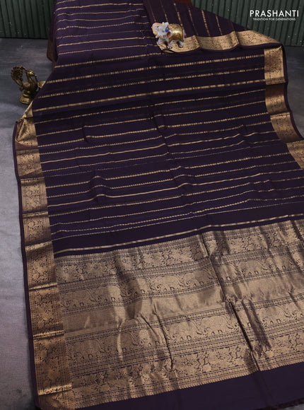 Kanchi cotton saree coffee brown with allover zari weaves pattern and zari woven border