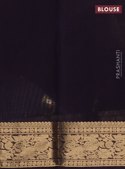 Kanchi cotton saree coffee brown with allover zari weaves pattern and zari woven border