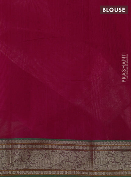 Kanchi cotton saree pink and green with allover thread weaves pattern and thread woven border