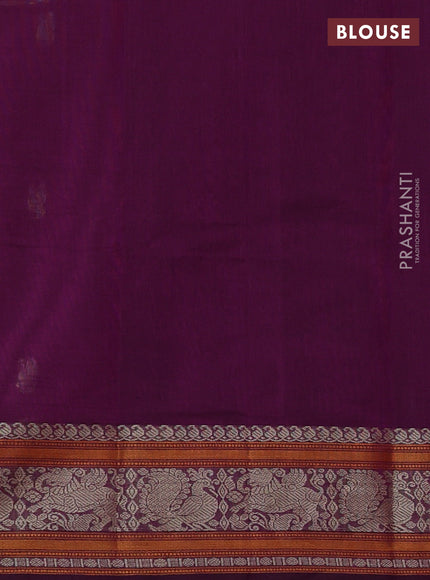 Kanchi cotton saree wine shade with thread woven buttas and thread woven border