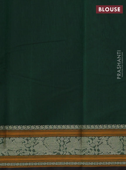 Kanchi cotton saree green with thread woven buttas and thread woven border