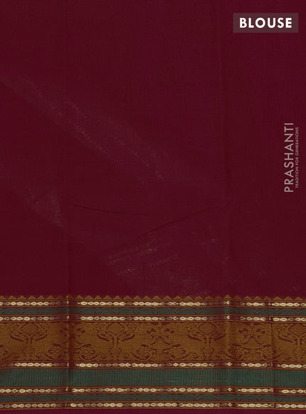 Kanchi cotton saree red with thread woven buttas and long thread woven border