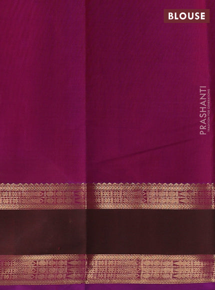 Kanchi cotton saree magenta pink and purple with zari woven buttas and long rettapet zari woven border
