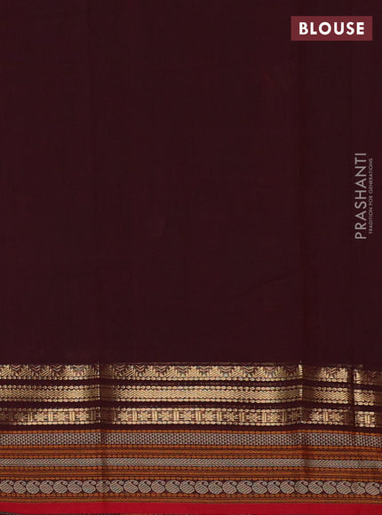 Kanchi cotton saree deep maroon and red with zari woven buttas and thread & zari woven border