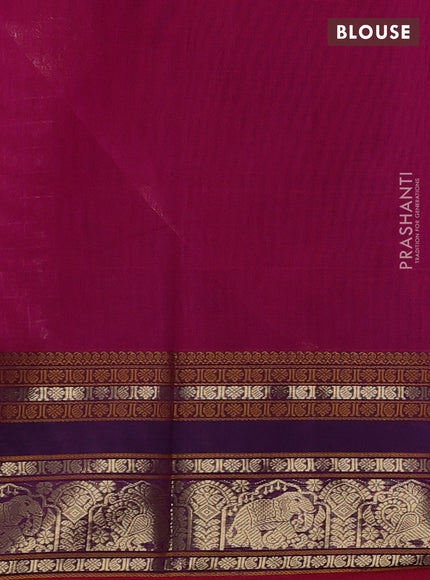 Kanchi cotton saree pink and purple with allover thread checks & 1000 buttas and rettapet thread & zari woven border