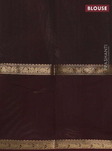Kanchi cotton saree dual shade of brown with allover thread checks & 1000 buttas and long rettapet zari woven border