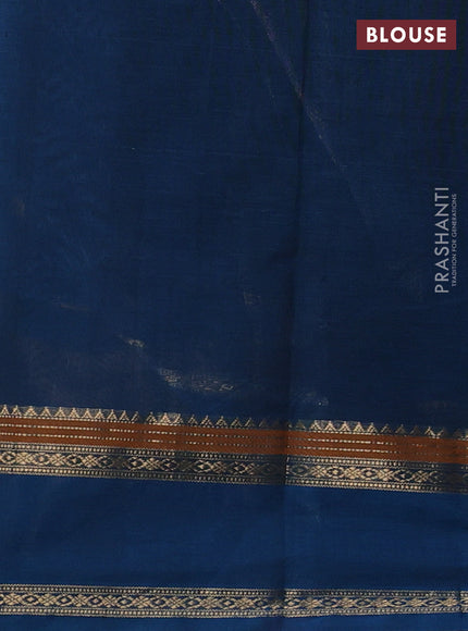 Kanchi cotton saree cs blue with zari woven buttas and rettapet zari woven border