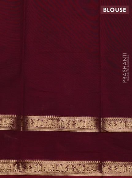 Kanchi cotton saree maroon with zari woven buttas and rettapet zari woven border