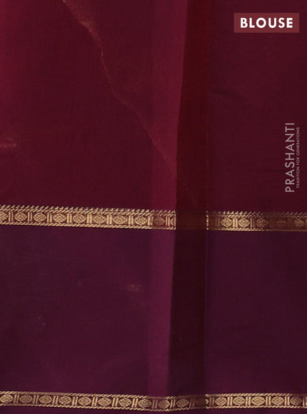 Kanchi cotton saree maroon with allover veldhari zari weaves and long rettapet zari woven border