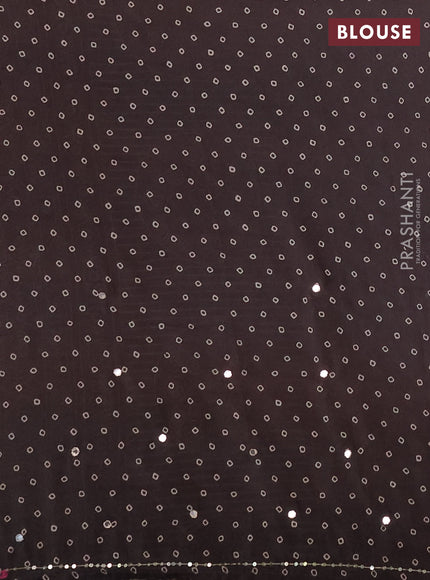 Muslin silk saree grey and maroon with allover ajrakh prints and sequin mirror work embroidery pallu