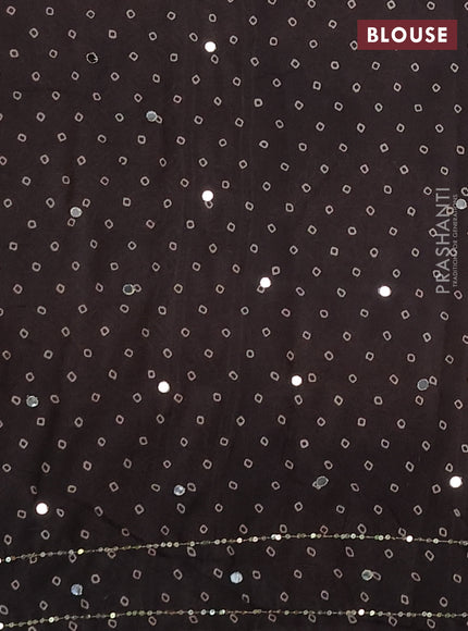 Muslin silk saree grey with allover ajrakh prints and sequin mirror work embroidery pallu