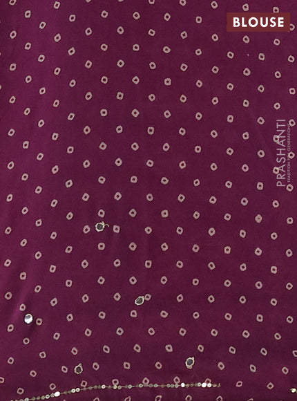 Muslin silk saree mauve pink with allover dabu butta prints and sequin mirror work embroidery pallu
