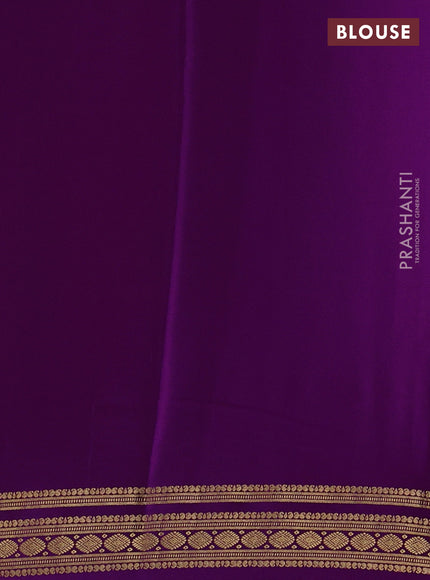 Pure mysore silk purple with plain body and zari woven border