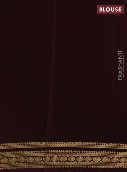 Pure mysore silk coffee brown with plain body and zari woven border