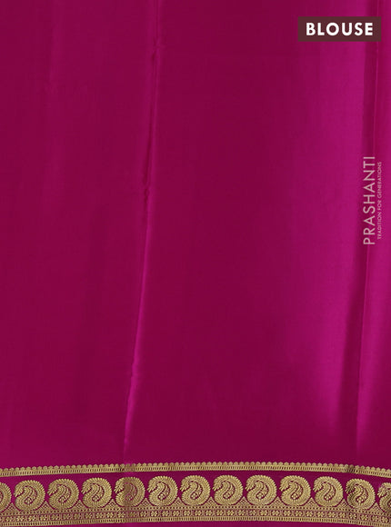 Pure mysore silk pink with plain body and zari woven border