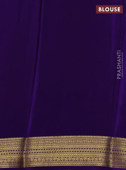 Pure mysore silk pink and violet with allover zari woven buttas and zari woven border
