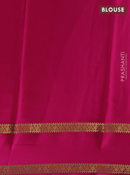Pure mysore silk lime green and pink with plain body and rettapet zari woven border