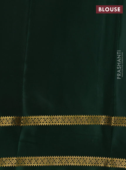 Pure mysore silk maroon and bottle green with plain body and rettapet zari woven border