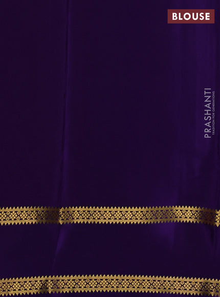 Pure mysore silk pink and violet with plain body and rettapet zari woven border