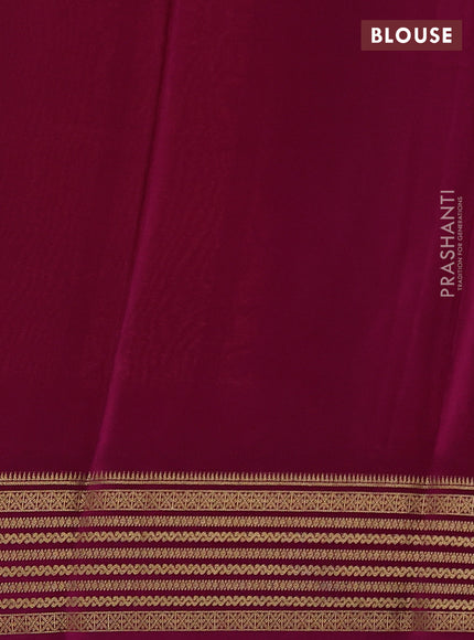 Pure mysore silk violet and pink with plain body and rettapet zari woven border
