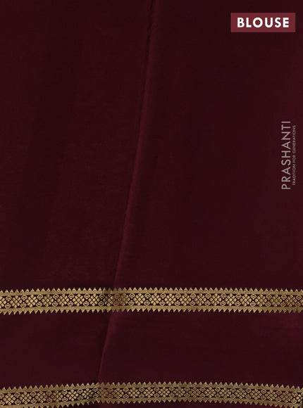 Pure mysore silk peach shade and coffee brown with plain body and rettapet zari woven border