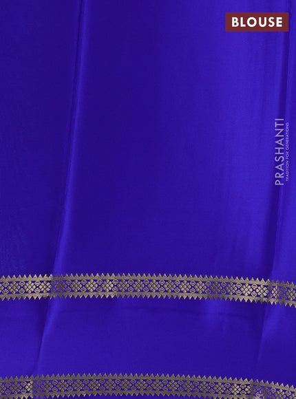 Pure mysore silk teal green and royal blue with plain body and rettapet zari woven border