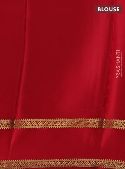 Pure mysore silk black and red with plain body and rettapet zari woven border