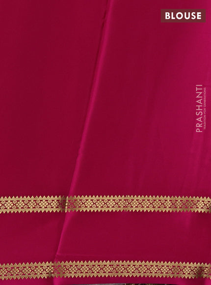 Pure mysore silk light green and pink with plain body and rettapet zari woven border