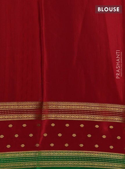 Pure mysore silk mustard yellow and maroon with allover zari woven buttas and rettapet zari woven border