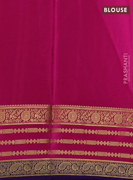 Pure mysore silk pastel green and pink with allover zari woven buttas and zari woven border