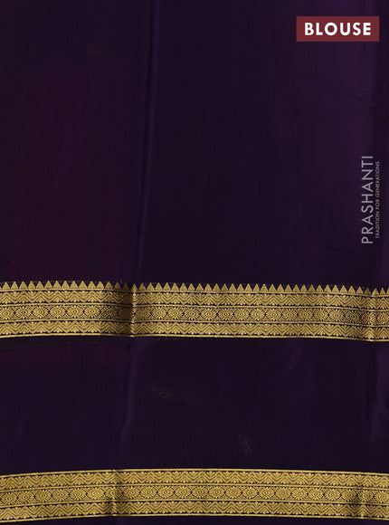 Pure mysore silk pink and violet with plain body and rettapet zari woven border